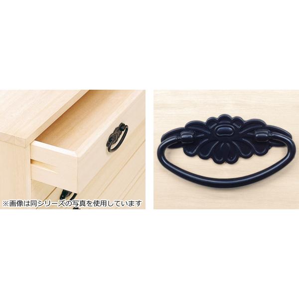 天然木桐三段たんす　ろう引き仕上げ　マーゼルン マーゼルン 総桐 民芸たんす 幅75cm 5段 焼桐調オイル仕上げ