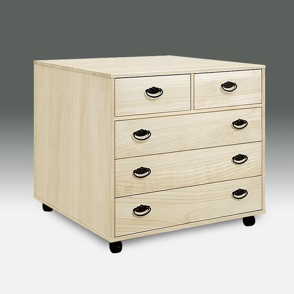 マーゼルン 総桐 押入れタンス 4段 深型 キャスター付 日本製 幅75cm