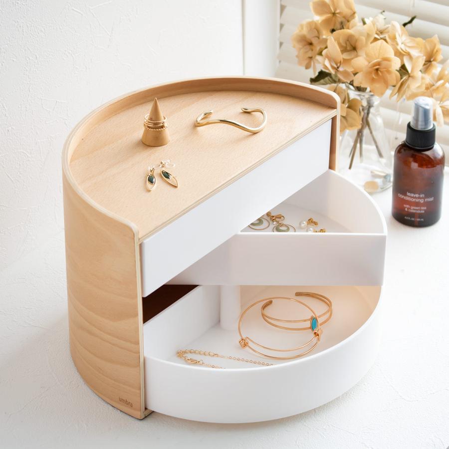 umbra 折り紙風 アクセサリーケース シルバー Umbra（アンブラ） 小物収納 ムーナ 回転式 アクセサリーケース 収納