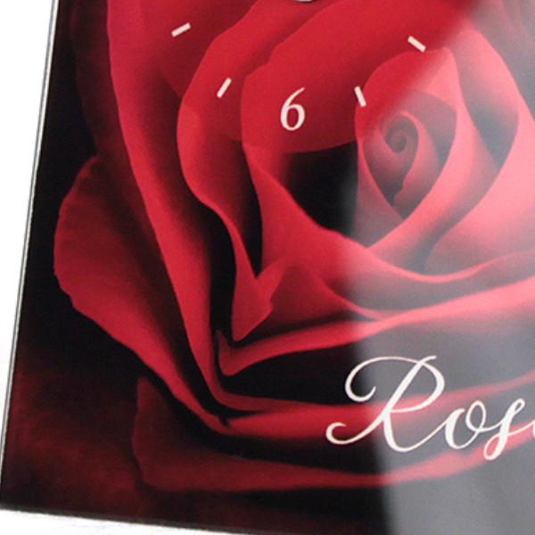 花柄の赤色置時計 セイコーコロナ メロディア オルゴール付き置時計 CM723（赤