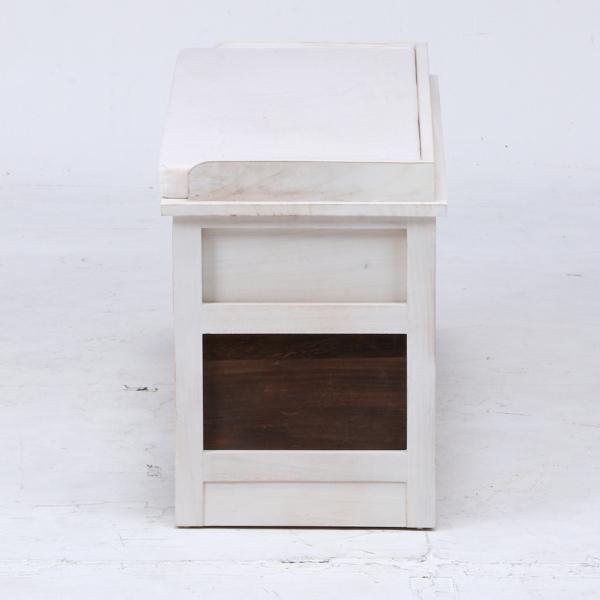 アンティーク調　収納付き木製ベンチ 363172-s1.jpg