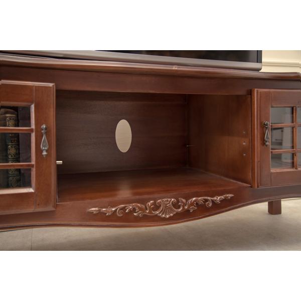 テレビ台 ローボード クラシック調 格子扉 猫脚 幅139cm （ テレビ