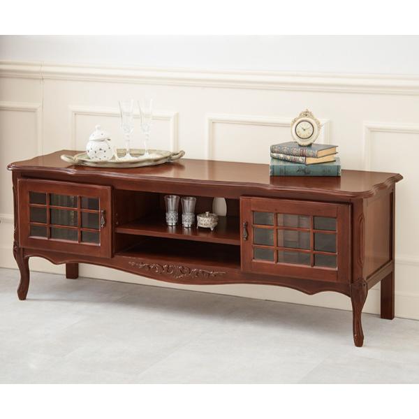 テレビ台 ローボード クラシック調 格子扉 猫脚 幅139cm （ テレビ