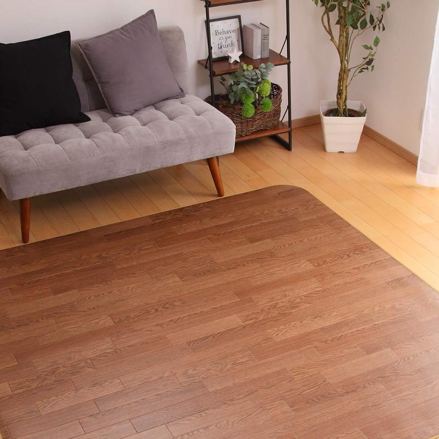 フェデポリマーブル ラグ 200×200cm ラグマット ダイニングラグ オーク