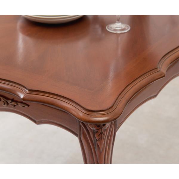 HAGiHARA ダイニングテーブル 幅135cm 猫脚 姫系 木製 マホガニー 天然