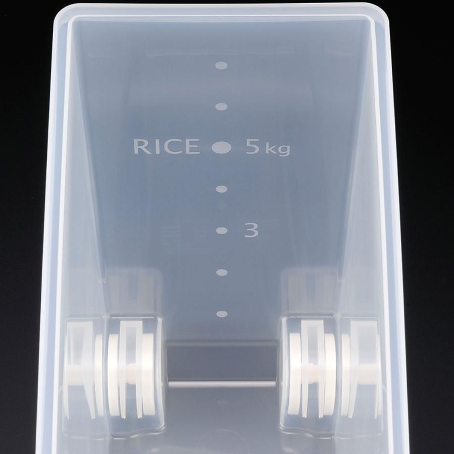 イノマタ化学 米びつ 袋ごと米びつ 5kg用 計量カップ付き キャスター