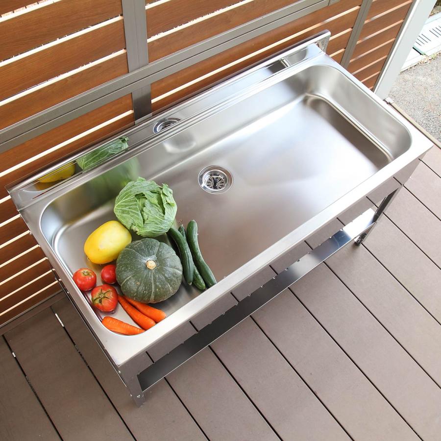 流し台 ステンレス 簡易流し台 幅120×奥行55×高さ78cm ガーデン