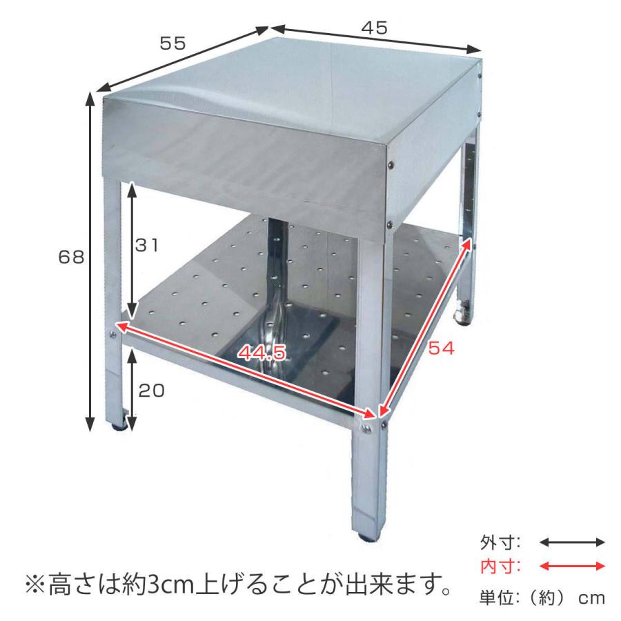 作業台 ステンレス 簡易作業台 幅45×奥行55×高さ68cm 屋外 （ アウトドアキッチン テーブル 作業テーブル アウトドア ステンレス製 ）｜colorfulbox｜03