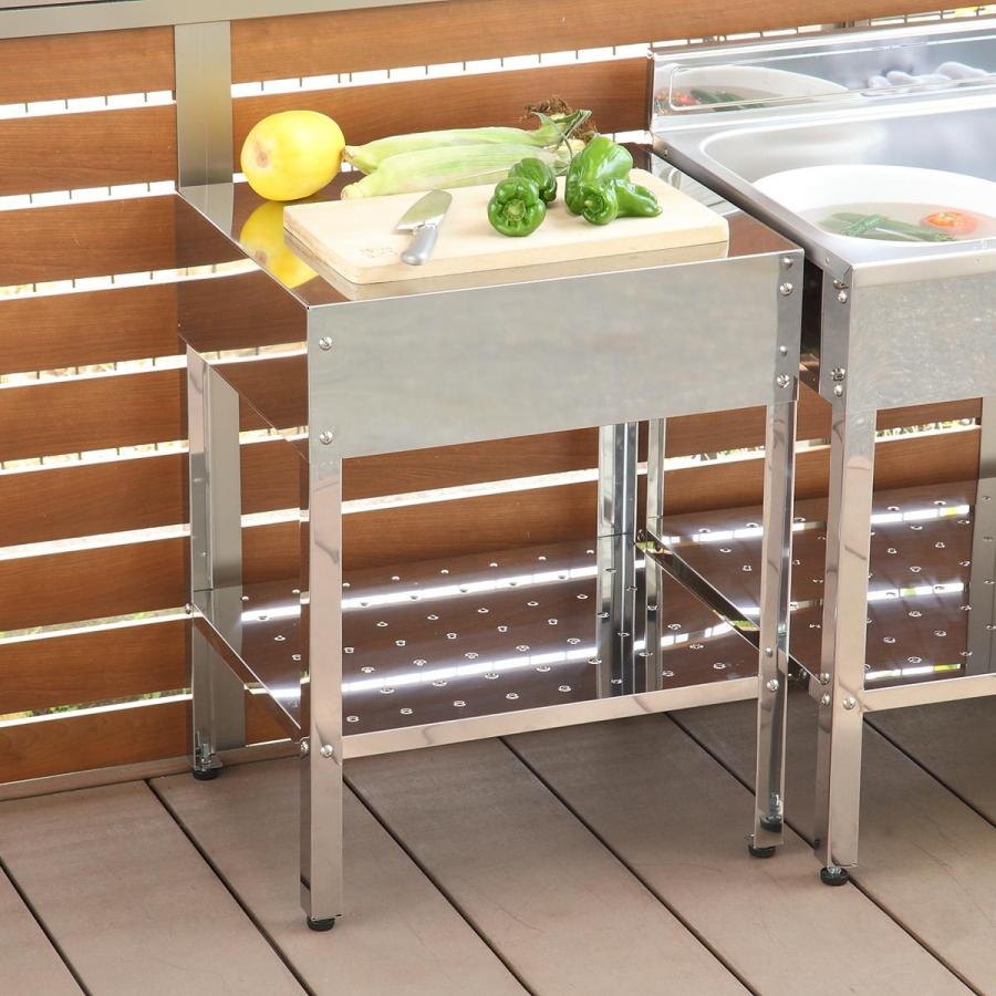 作業台 ステンレス 簡易作業台 幅45×奥行55×高さ68cm 屋外