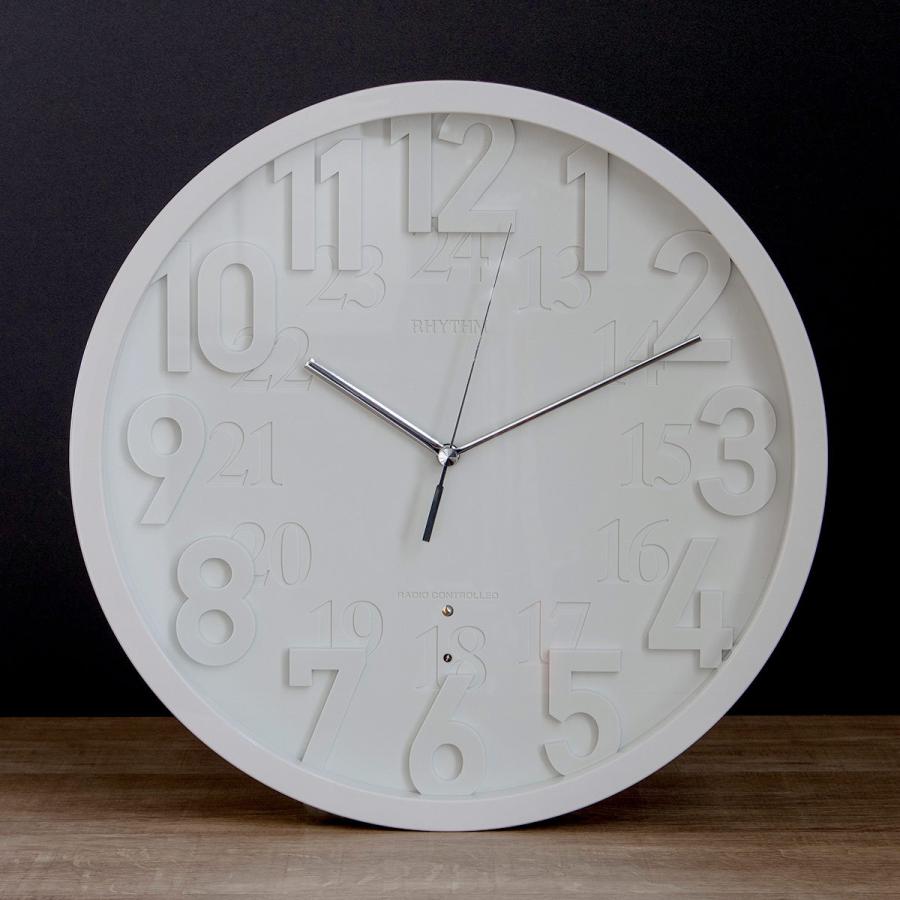 掛け時計 電波時計 スタンダードスタイル ホワイト アナログ 壁掛け