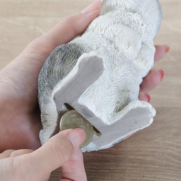 貯金箱 ラビット うさぎ リアル オブジェ 置物 インテリア （ 雑貨