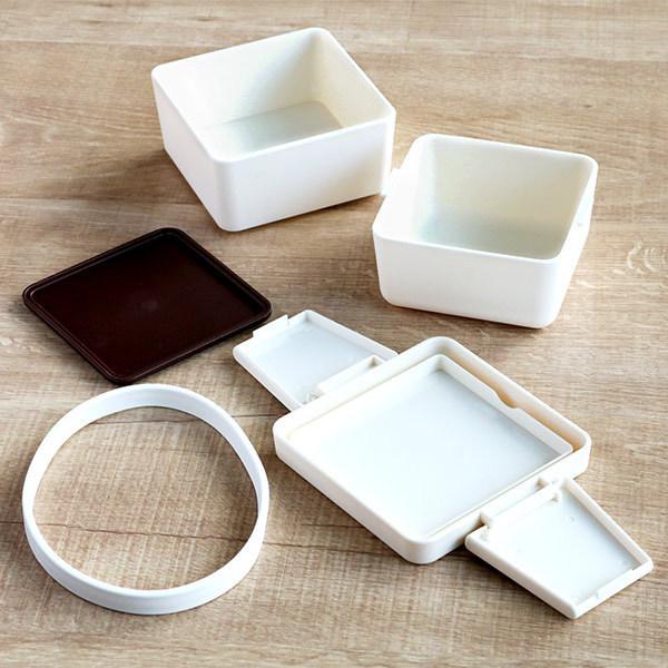 お弁当箱 2段 600ml スクエア ランチボックス リアルプラネット