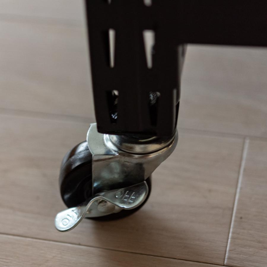 東谷 スチールラック 4段 深型 キャスター付 ボルトレス RALD 幅129cm