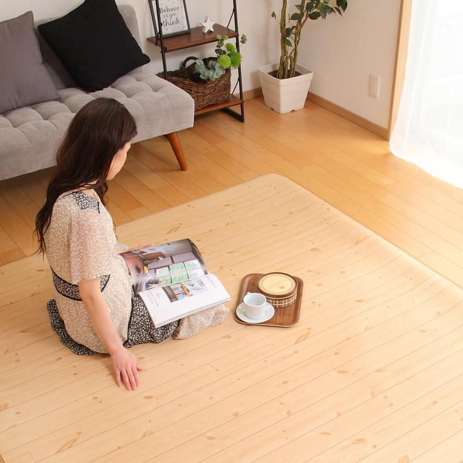 木製シンプルラグマット フェデポリマーブル ラグ 182×182cm ラグマット シラキ 既製サイズ