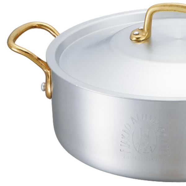 アルミ両手鍋 蓋付き 39cm 20L