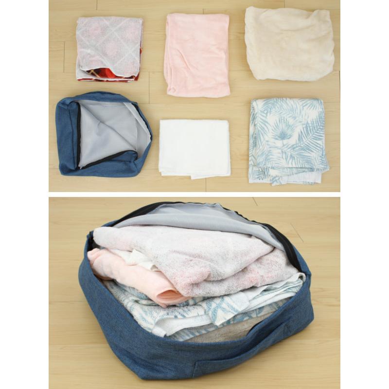 収納袋 タオルやブランケットがクッションになる収納袋 タオル 収納