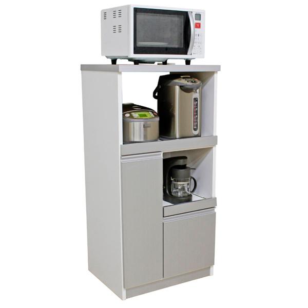 レンジ台 木製 家電ラック 米びつ付 2段スライド棚 日本製 幅60cm