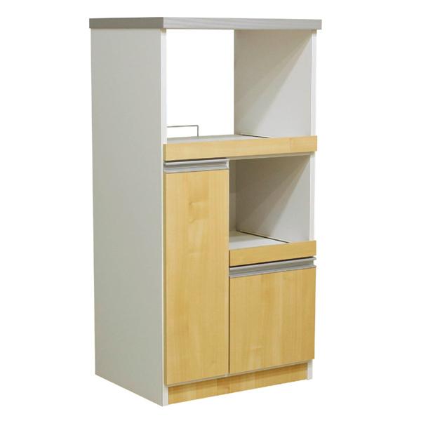 レンジ台 木製 家電ラック 米びつ付 2段スライド棚 日本製 幅60cm