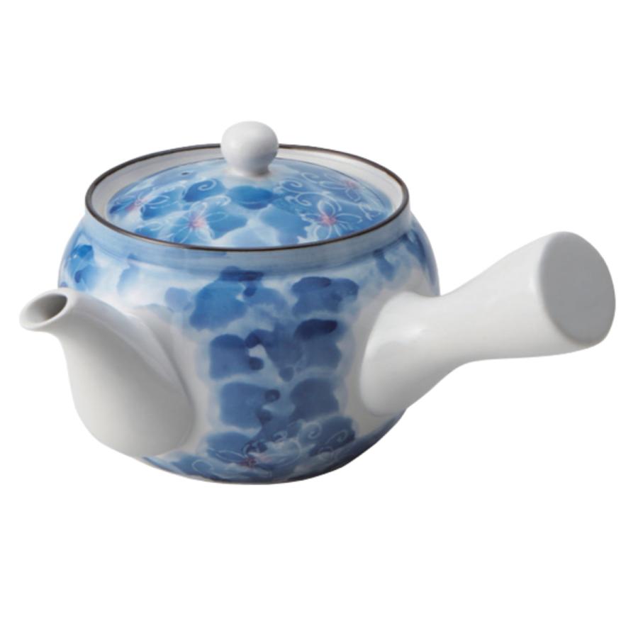 急須 370ml ダミ小花 茶こし付き ティーポット 陶器製 （ 横手型急須