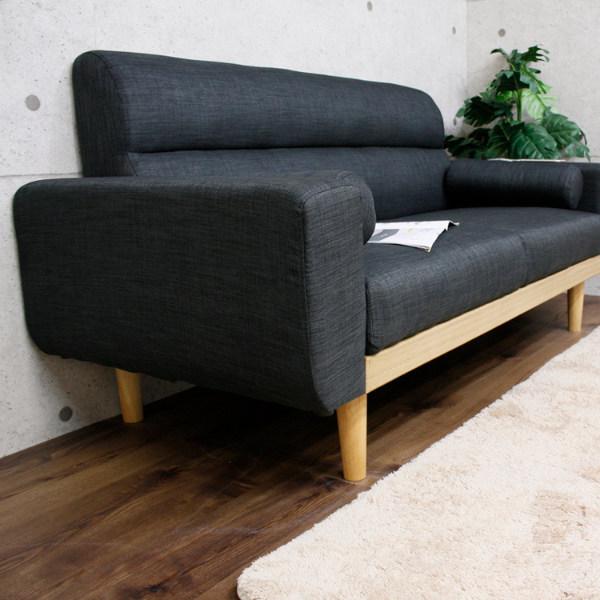 ソファ 2.5人掛け 幅159cm コンセント付き クッション ファブリック