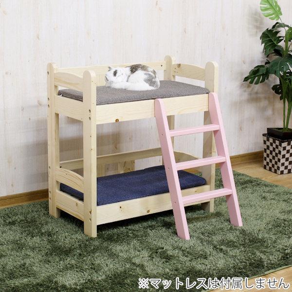 ペットベッド 2段 幅70cm 木製 すのこ はしご付き （ ベッド ペット用 ペットベット ペット 猫 犬 ミニベッド イヌ ネコ コンパクト 天然木 スノコ 通気性 ）｜colorfulbox｜05