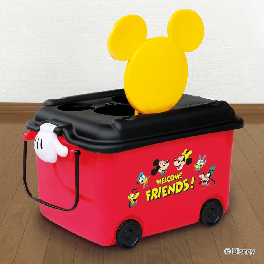 おもちゃ箱 ミッキーマウス キャスター付き （ 収納ボックス ふた おもちゃ 収納 収納ケース フタ付き ）｜colorfulbox