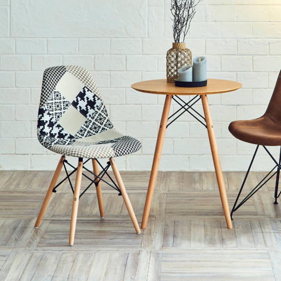 チェア 座面高46cm パッチワーク イームズ風 （ ダイニング