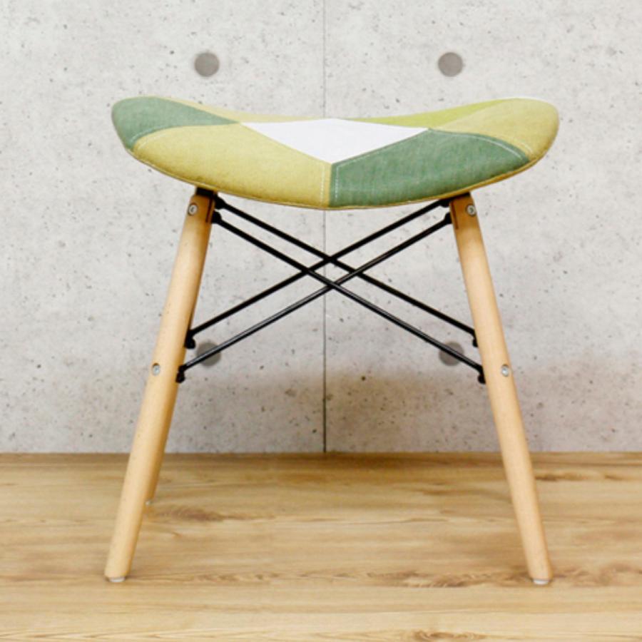 スツール 高さ45cm パッチワーク 木製 （ チェア イス 椅子 チェアー