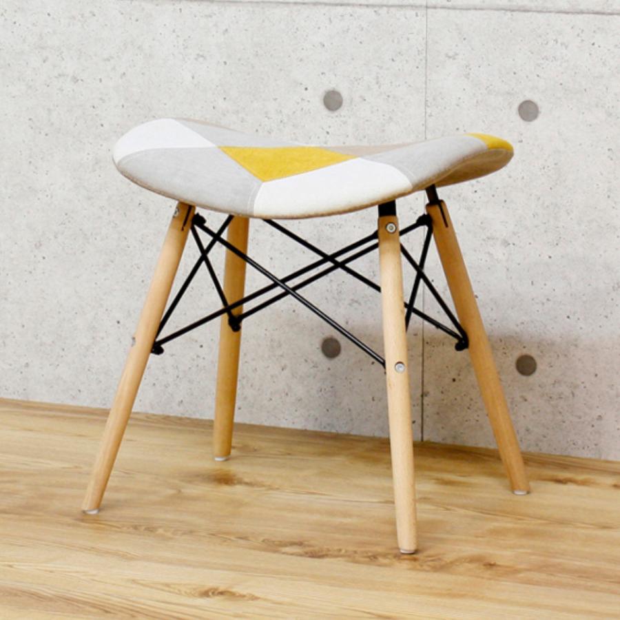 スツール 高さ45cm パッチワーク 木製 （ チェア イス 椅子 チェアー