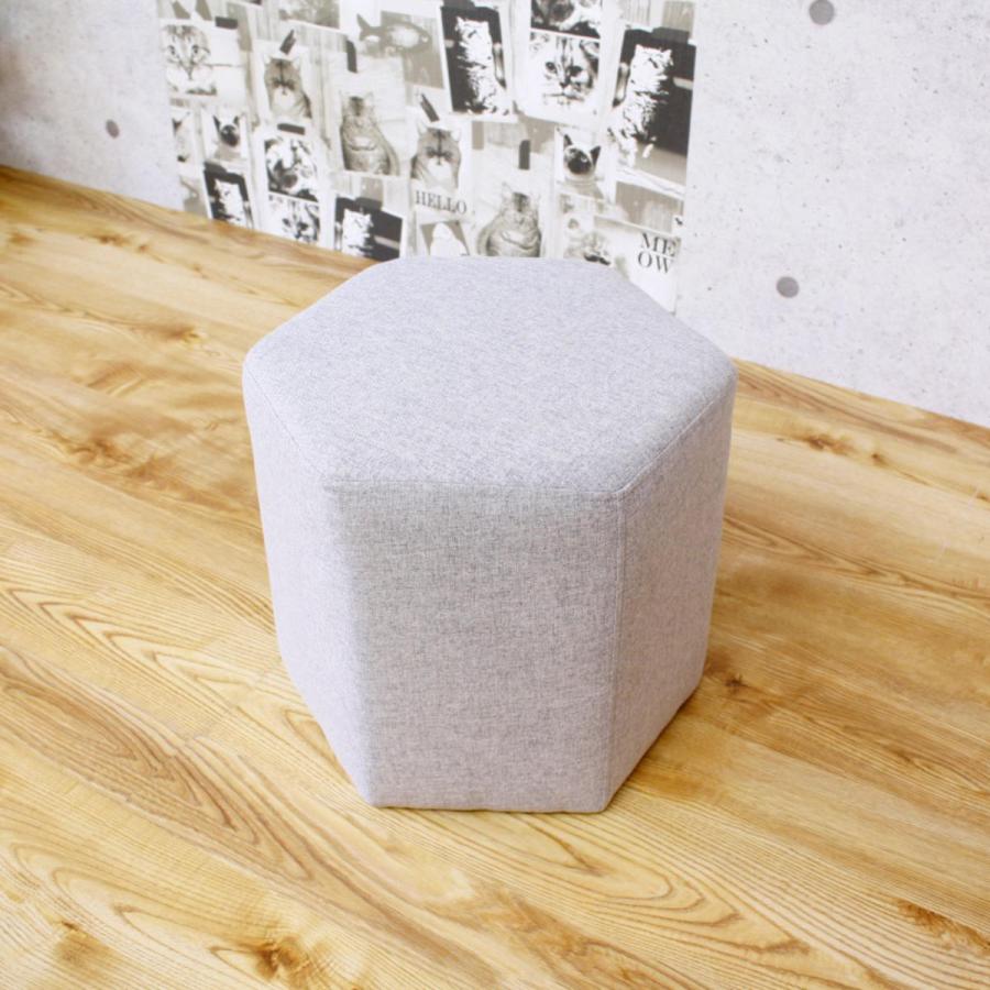 スツール 高さ32cm 六角 ファブリック （ チェア イス 椅子 チェアー