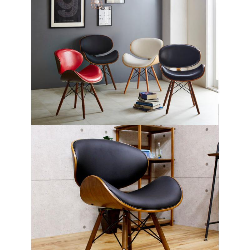 チェア 座面高47cm レザー調 木製 （ 天然木 ダイニングチェア イス