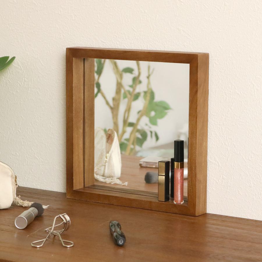 ボックスミラー 幅30cm Paulo 木製 桐 壁掛け （ 鏡 ミラー 壁掛け