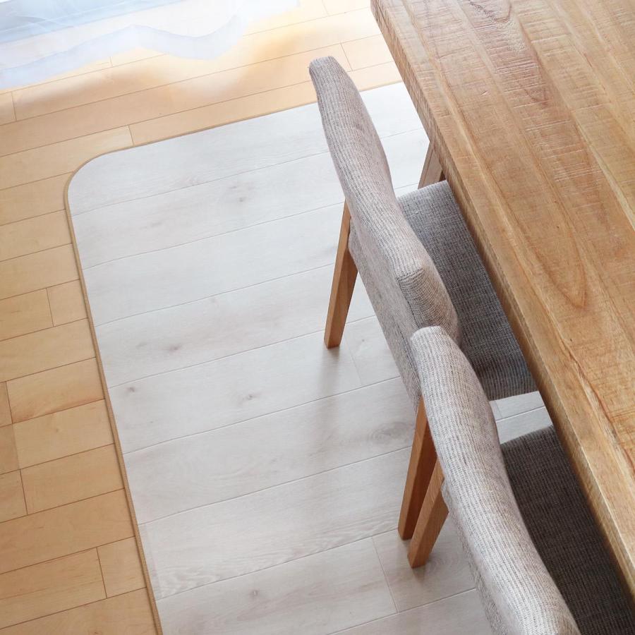 ラグ 182×300cm ラグマット ラスティックオーク 消臭タイプ 既製サイズ アイボリー （ 撥水 拭ける ダイニングラグマット フロアマット ）