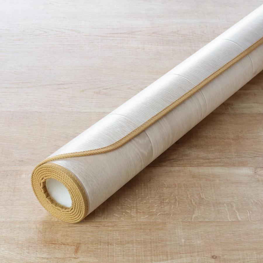 ラグ 182×300cm ラグマット ラスティックオーク 消臭タイプ 既製サイズ アイボリー （ 撥水 拭ける ダイニングラグマット フロアマット ）