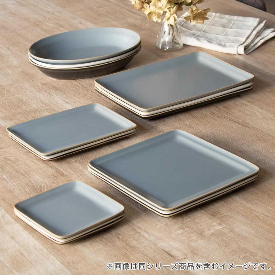 プレート 23cm スクエアプレート エッジライン 陶器 （ 食洗機対応