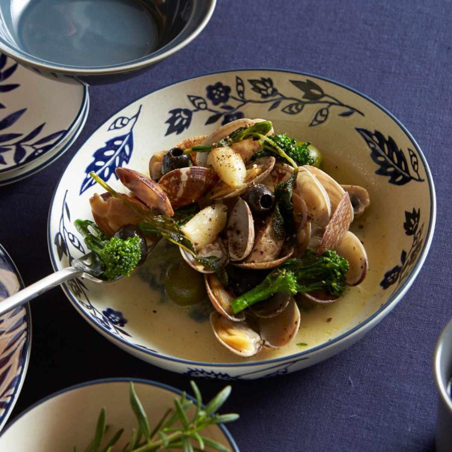 パスタプレート 20cm AIKA 硬質陶器 同柄4枚セット （ 食洗機対応 電子