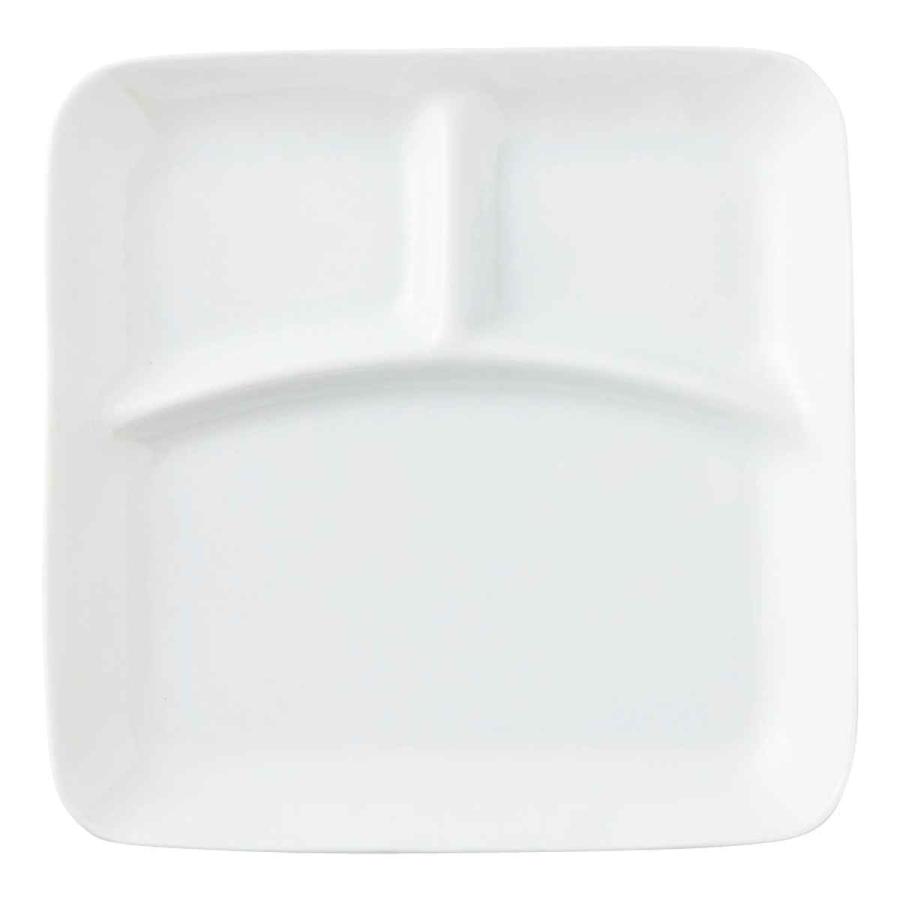 ランチプレート 23cm 軽量 スクエア 磁器 （ 食洗機対応 電子レンジ