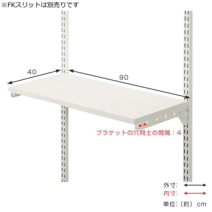 壁面収納 棚 幅90cm×奥行40cm TSセット フィットラック （ 棚板 木製