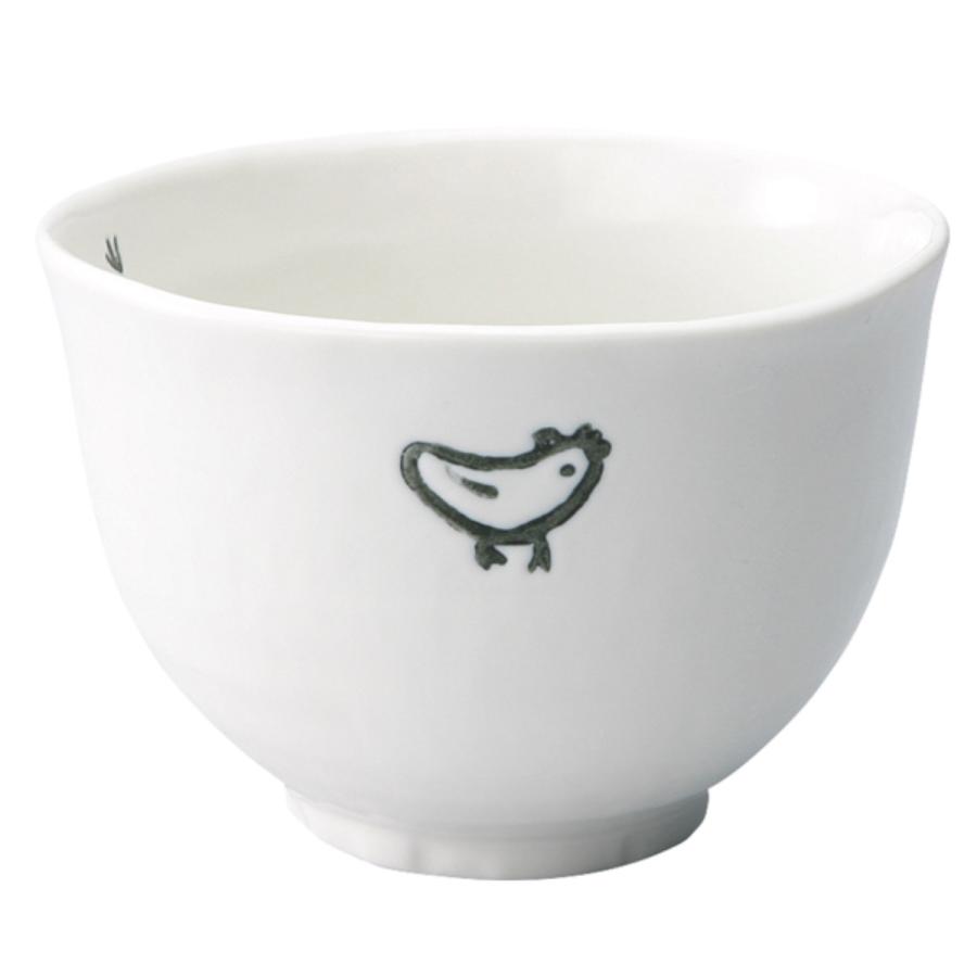 丼ぶり 13cm 小丼 トリのお散歩 磁器 美濃焼 日本製 （ 食洗機対応