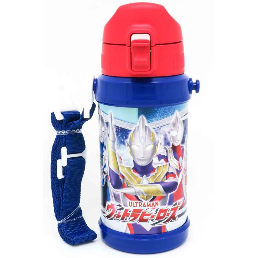 OSK 水筒 キッズ 600ml ステンレス 直飲み ワンタッチ ULTRAMAN
