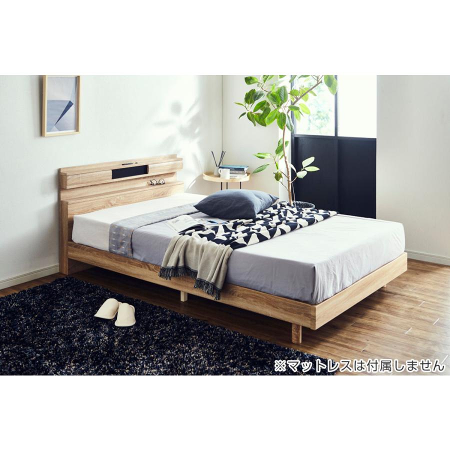 ベッドフレーム　ダブル　二口コンセント　すのこベッド　ホワイト ベッドフレーム ダブル 二口コンセント すのこベッド ホワイト 楽天