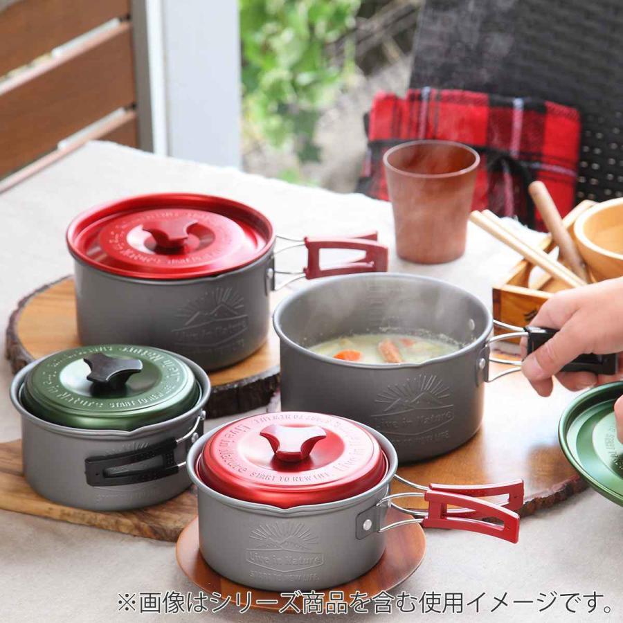 アルミ鍋 フタ付 16cm LIVE IN NATURE （ アウトドア 調理器具 フタ