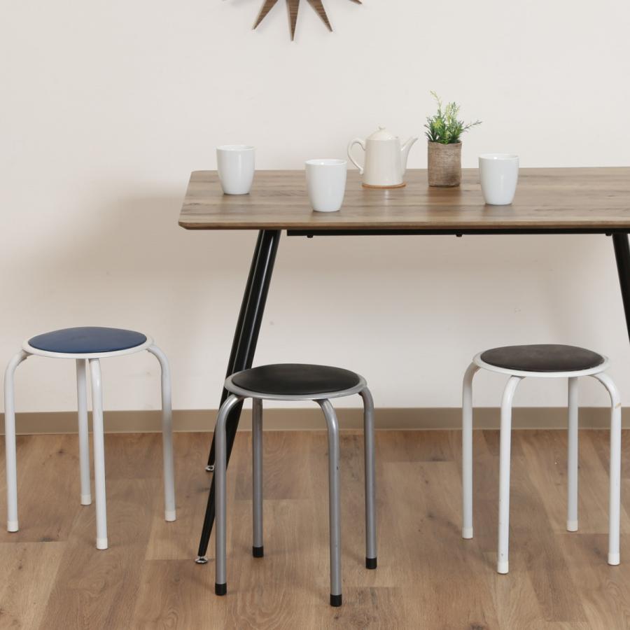 不二貿易 丸椅子 12脚セット ブラック 高さ45cm スタッキング