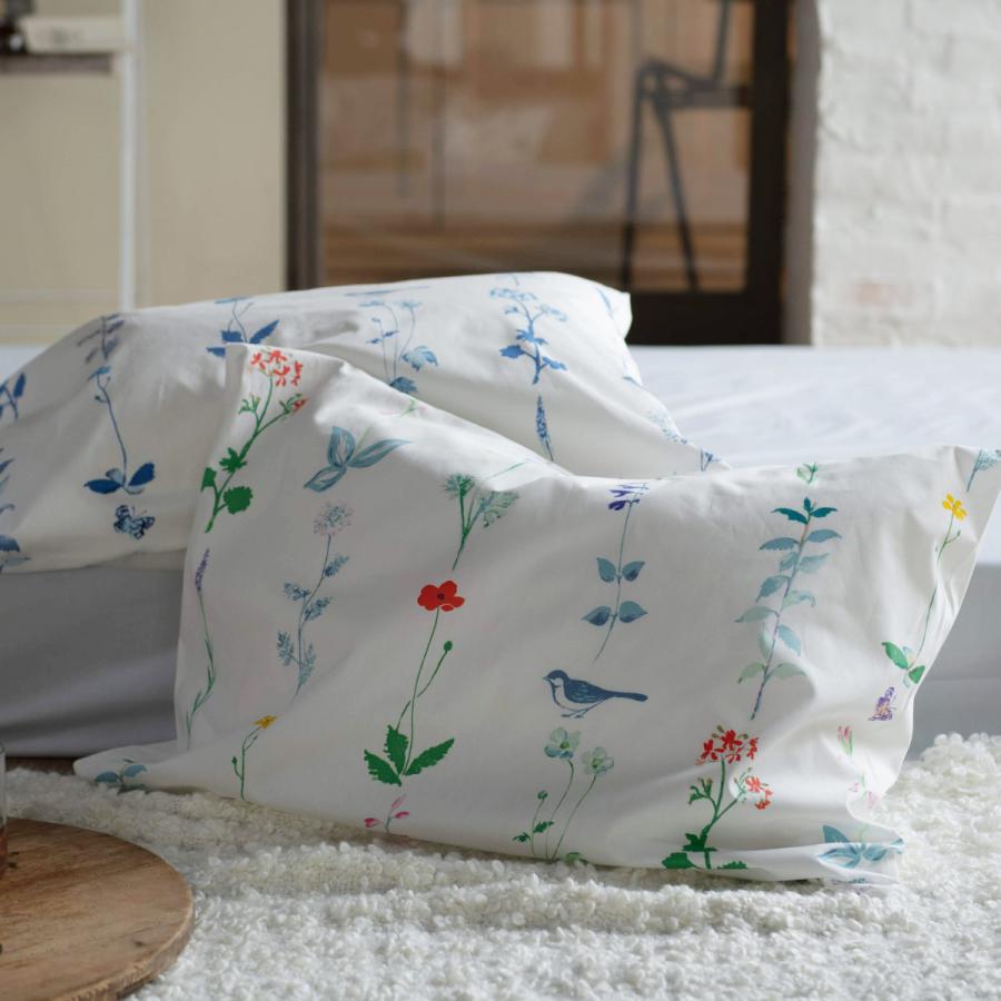 ヴィンテージ ピローケース 枕カバー Fab the Home 43×63cm用 フロリスト 花柄 綿100％ （ ピロー