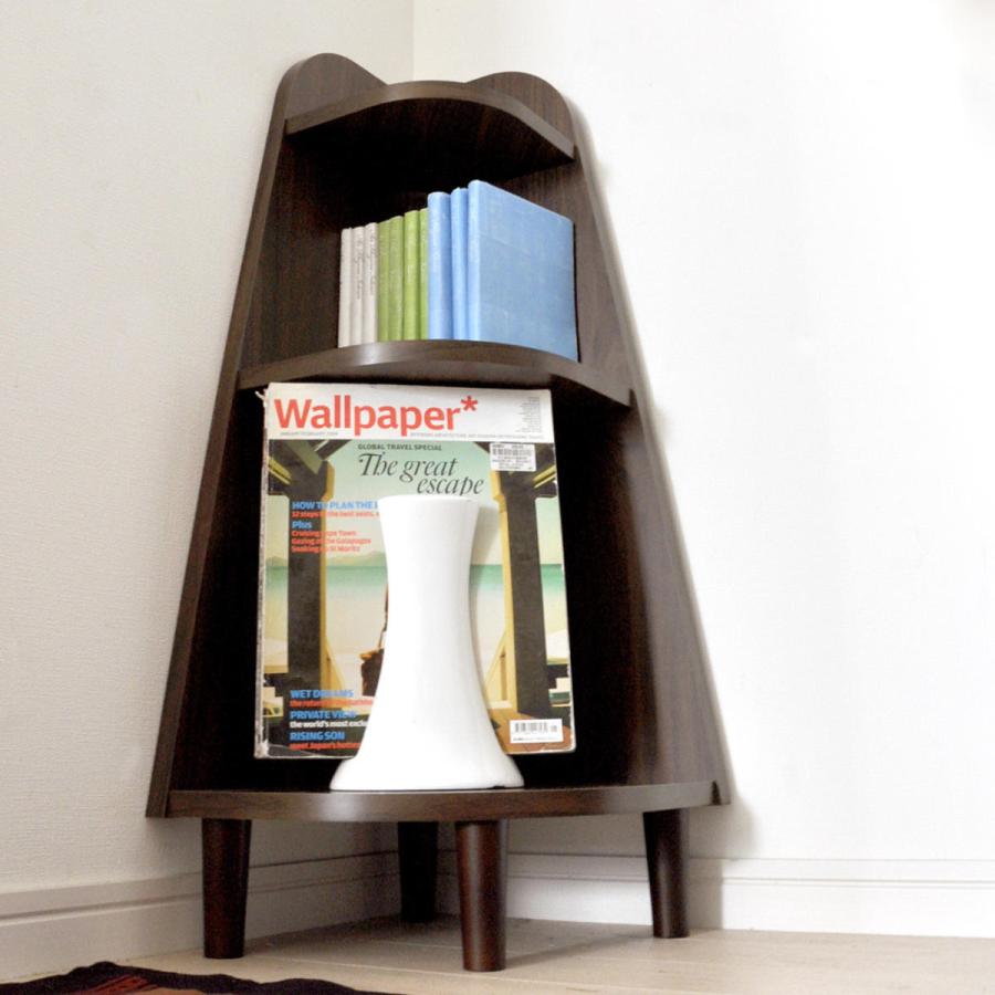 コーナーラック 3段 木目調 幅32.5cm （ ディスプレイラック 収納