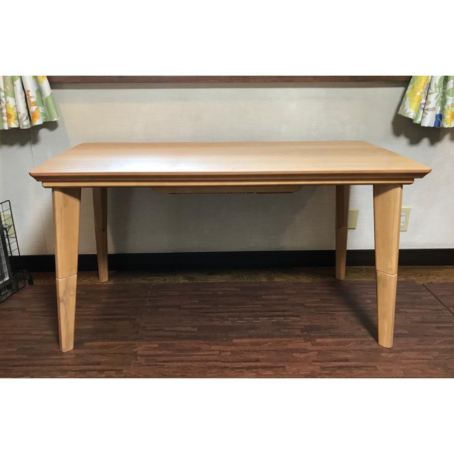 デスクこたつ 幅120cm NEW諏訪 高さ調節 木製 （ こたつ 2way ハイ