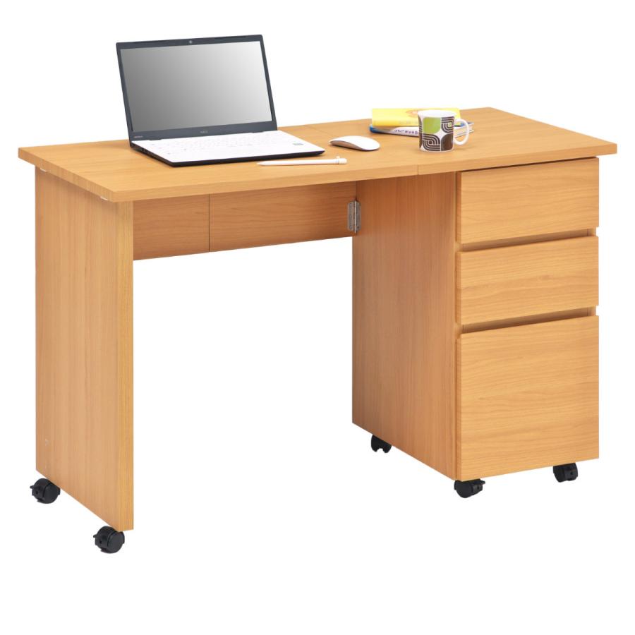 デスク 幅110cm 折りたたみ 木目調 （ 開梱設置 奥行50 パソコンデスク