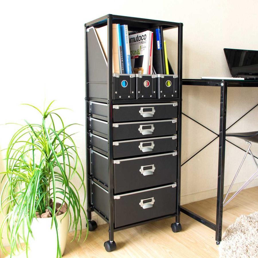 宮武製作所 チェスト ファイルケース付き A4 5段 （ 幅39×奥行27.5×高