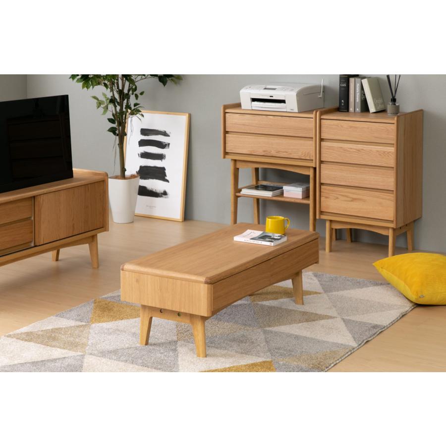 コンソール 引き出し 2段 北欧風 天然木突板 KICCA 幅65cm （ テーブル