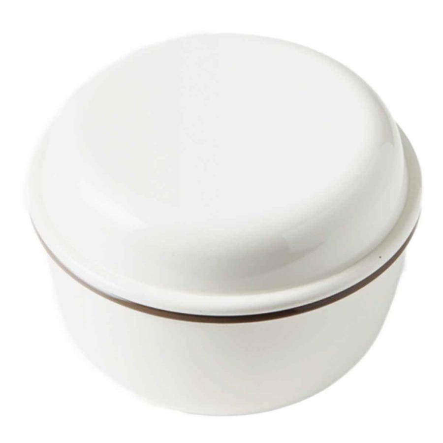 廃盤未使用★  ホワイト 小型ボウル蓋付　2客で！ 弁当箱 580ml 2段 レトロモーダ ランチボウル （ お弁当箱 ランチ